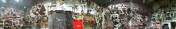 In the back of the Kaos Cafe, there's a room with chairs nailed all over the walls -- this is a panoramic view of it. Click here for a in-room java panorama viewer of the same shot.