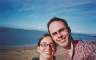 Us on the beach. Not quite sure what happened to the horizon..