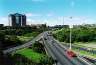 The motorway is surprisingly surrounded by green space, given it runs through the middle of town.