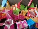 I have a page-a-day origami calendar at work; as the months pass, the colours of the models change, so it seemed like a worthwhile thing to shoot.