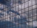 Mirrored office buildings can be very pretty if the sky's right.