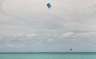 Kitesurfer by one of the hotels.