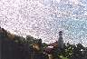 At the top of the crater, there's a viewing platform -- back down on the coast, a lighthouse..