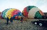 The balloons slowly inflating. There's two balloons in shot; in the field we were in, there were five balloons setting up from various ballooning companies -- apparently the wind's sufficiently picky around here that everyone has to start from the same place. It was fun seeing all the other vans arrive, unload their balloons, and frantically get started -- everyone was there within about five minutes of each other, and lifted off within about five minutes. 